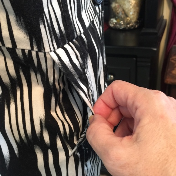 Cato Black/White Geo Print Jacket/Tunic Size M - Picture 3 of 8